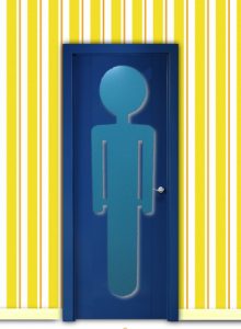 Puerta lacada azul diseño en Madrid